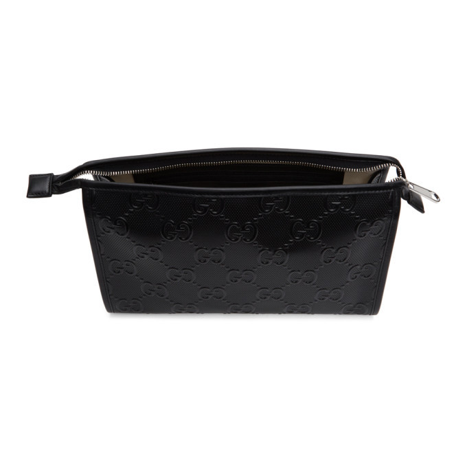 Gucci Black GG Embossed Tennis Pouch Gucci