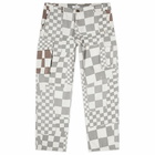 ERL Men's Checkerboard Cargo Trousers in Black/White