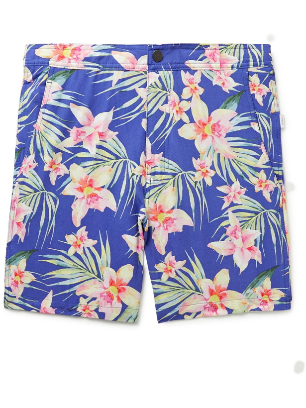 Photo: ONIA - Calder Mid-Length Floral-Print Swim Shorts - Blue