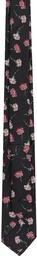 Yohji Yamamoto Black POUR HOMME Flower Pattern Tie