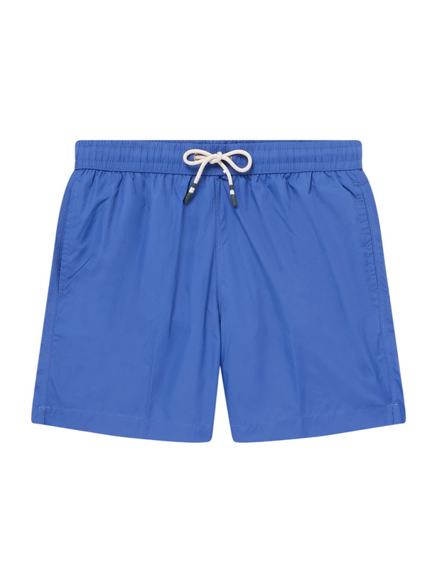 Photo: Hartford - Slim-Fit Mid-Length Recycled Swim Shorts - Blue