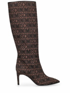 MOSCHINO - 75mm Logo Jacquard Tall Boots