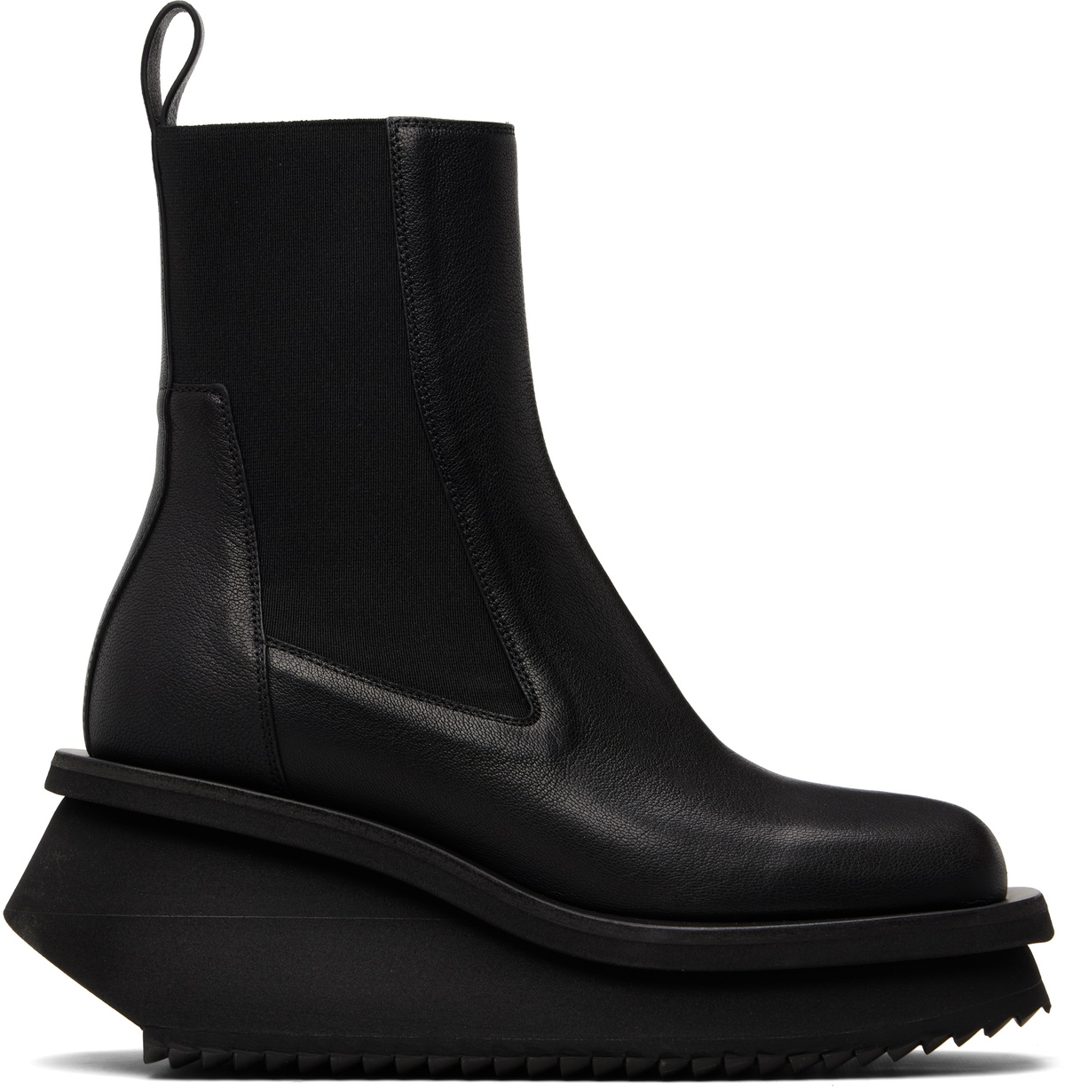 Rick Owens - Grilled Wedge Beatle Leather Platform Chelsea Boots