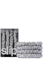 Slip Pure Silk Skinny Scrunchies - Silver