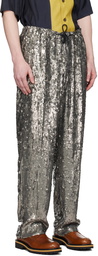 Dries Van Noten Gray Embellished Trousers