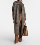 Brunello Cucinelli Checked mohair and wool-blend wrap coat