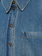 VICTORIA BECKHAM - Pleat Detail Oversize Denim Shirt