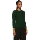 JW Anderson Green Ribbed Long Sleeve Sweater