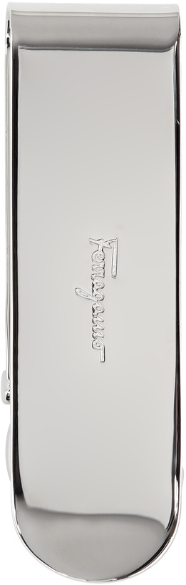 Photo: Salvatore Ferragamo Silver Engraved Logo Money Clip