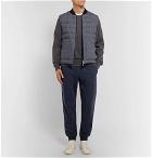 Berluti - Tapered Leather-Trimmed Cotton and Cashmere-Blend Sweatpants - Men - Navy