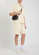 Amiri Logo-embossed Distressed Denim Shorts Ecru