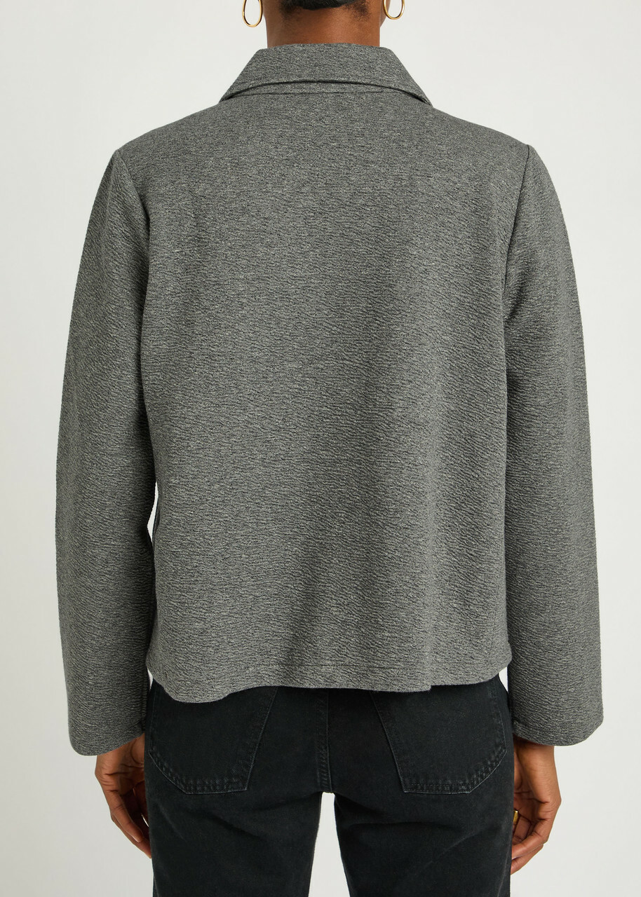 Eileen Fisher Notch Textured Cotton-blend Jacket Grey