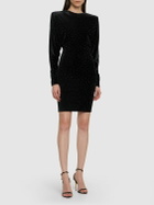 ALEXANDRE VAUTHIER - Glittered Velvet Mini Dress