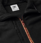 adidas Originals - Adiplore Logo-Appliquéd Shell-Trimmed Fleece Jacket - Black
