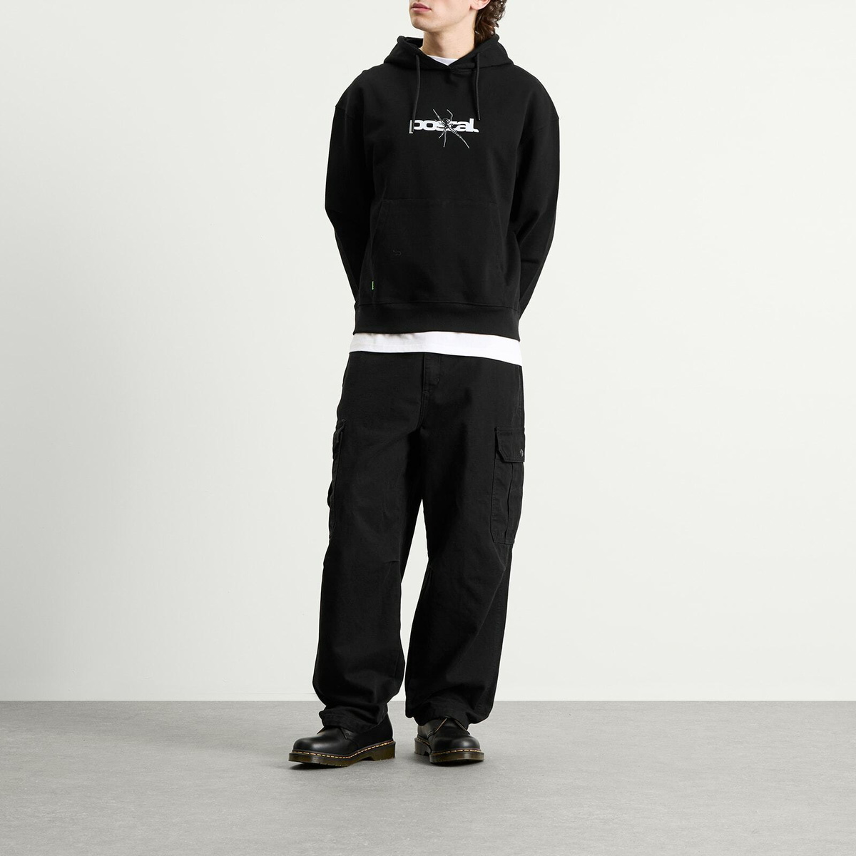 POSTAL Men's Spider Print Hoodie in Black