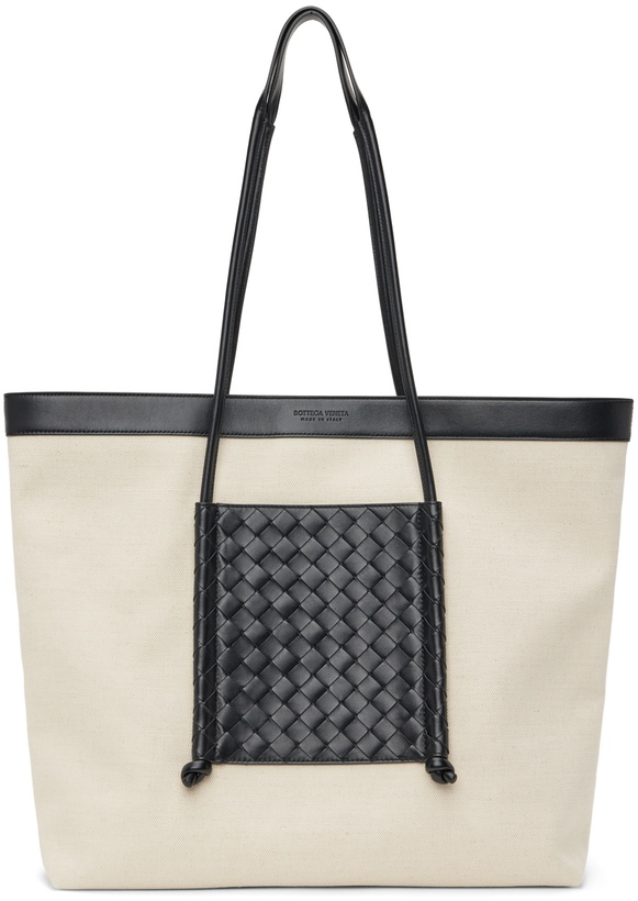 Photo: Bottega Veneta Off-White & Black Portello Tote