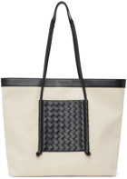 Bottega Veneta Off-White & Black Portello Tote