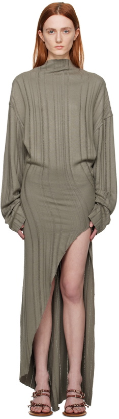 Photo: Jade Cropper Khaki Vented Maxi Dress