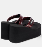Coperni Logo leather platform thong sandals