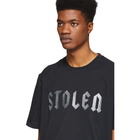 Stolen Girlfriends Club SSENSE Exclusive Black Glittered Logo T-Shirt