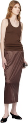 Lanvin Brown Straight Maxi Skirt