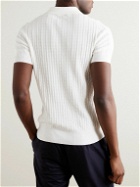 Canali - Textured-Knit Cotton Polo Shirt - White