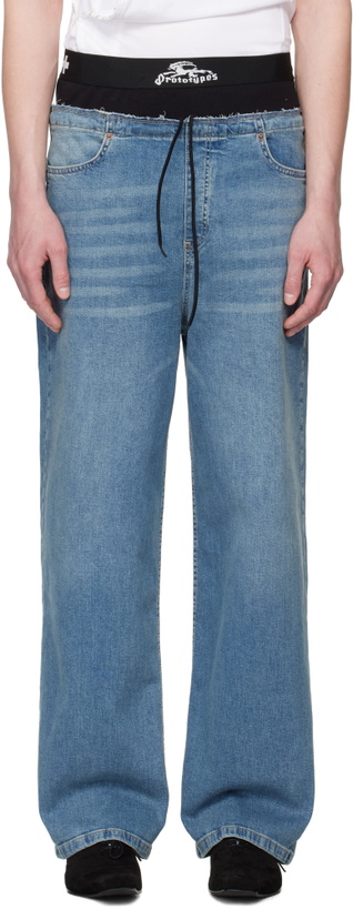 Photo: Prototypes Blue Waistband Regular Jeans