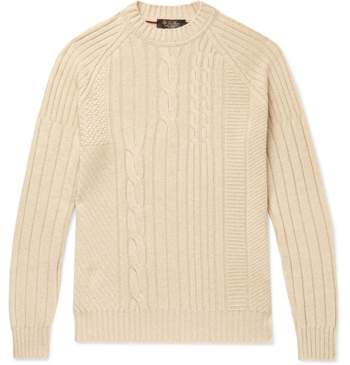 Photo: Loro Piana - Cable-Knit Baby Cashmere Sweater - Neutrals