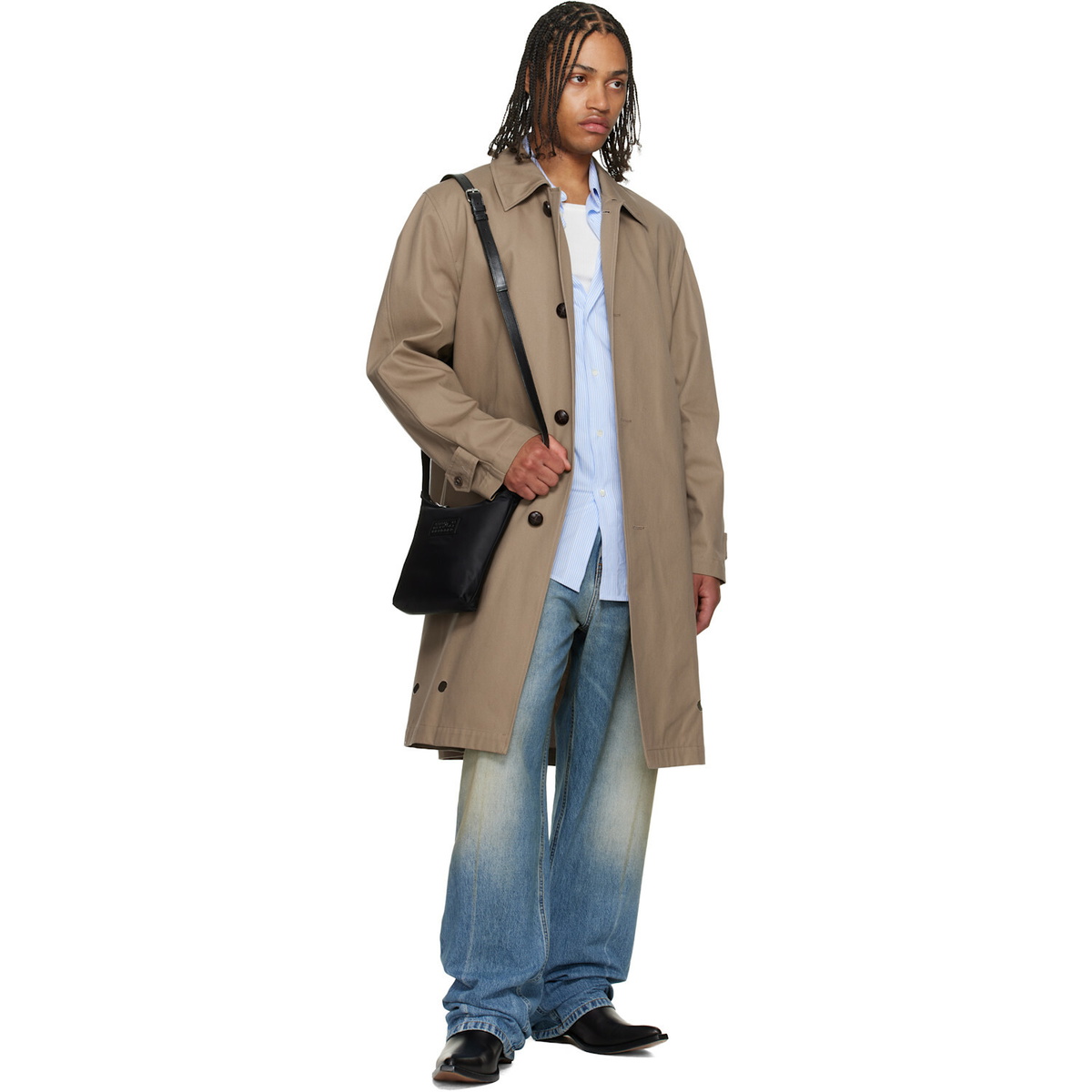 MM6 Maison Margiela Beige Single-Breasted Utility Coat
