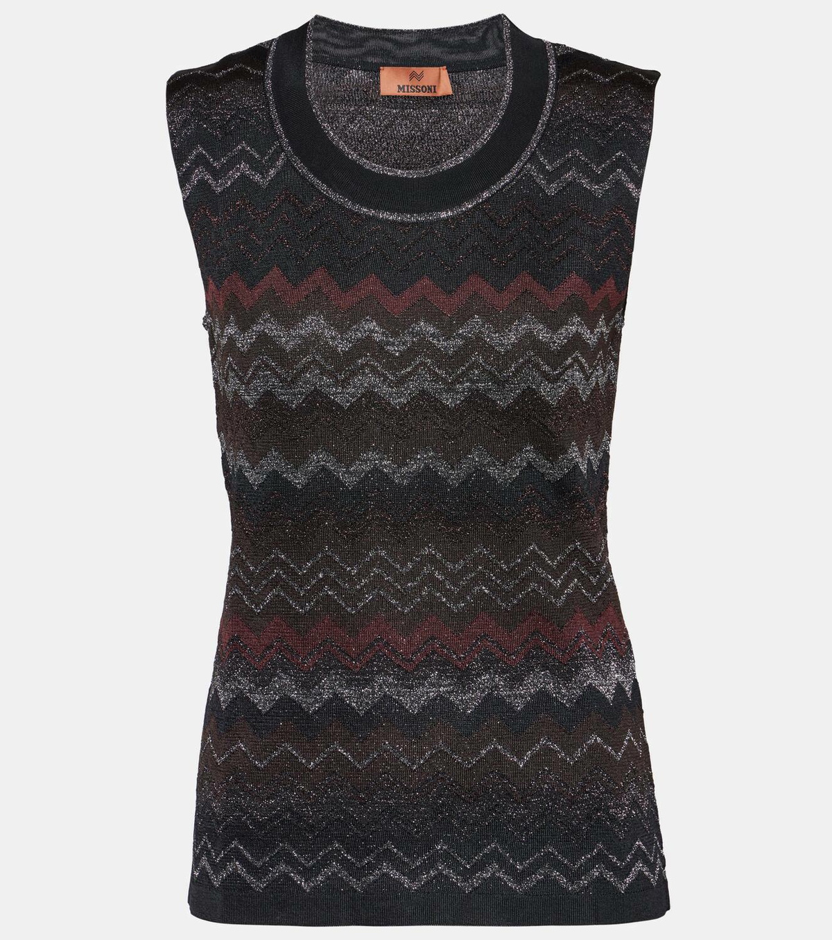 Missoni Zig Zag metallic knit tank top Missoni