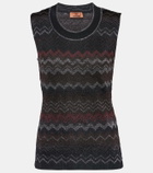 Missoni Zig Zag metallic knit tank top