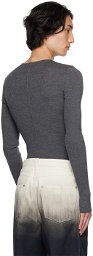 Peter Do Gray Ribbed Sweater