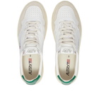 Autry Men's 01 Low Leather and Suede Sneakers in White/Green