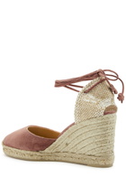 Castañer Carina 80 Suede Wedge Espadrilles Pink