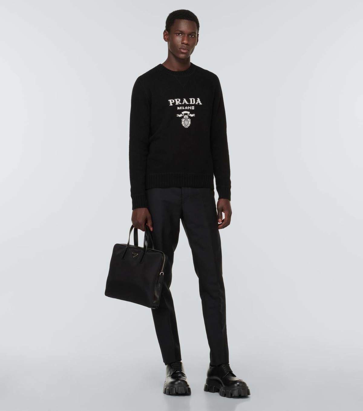 Prada Monolith brushed leather derby shoes