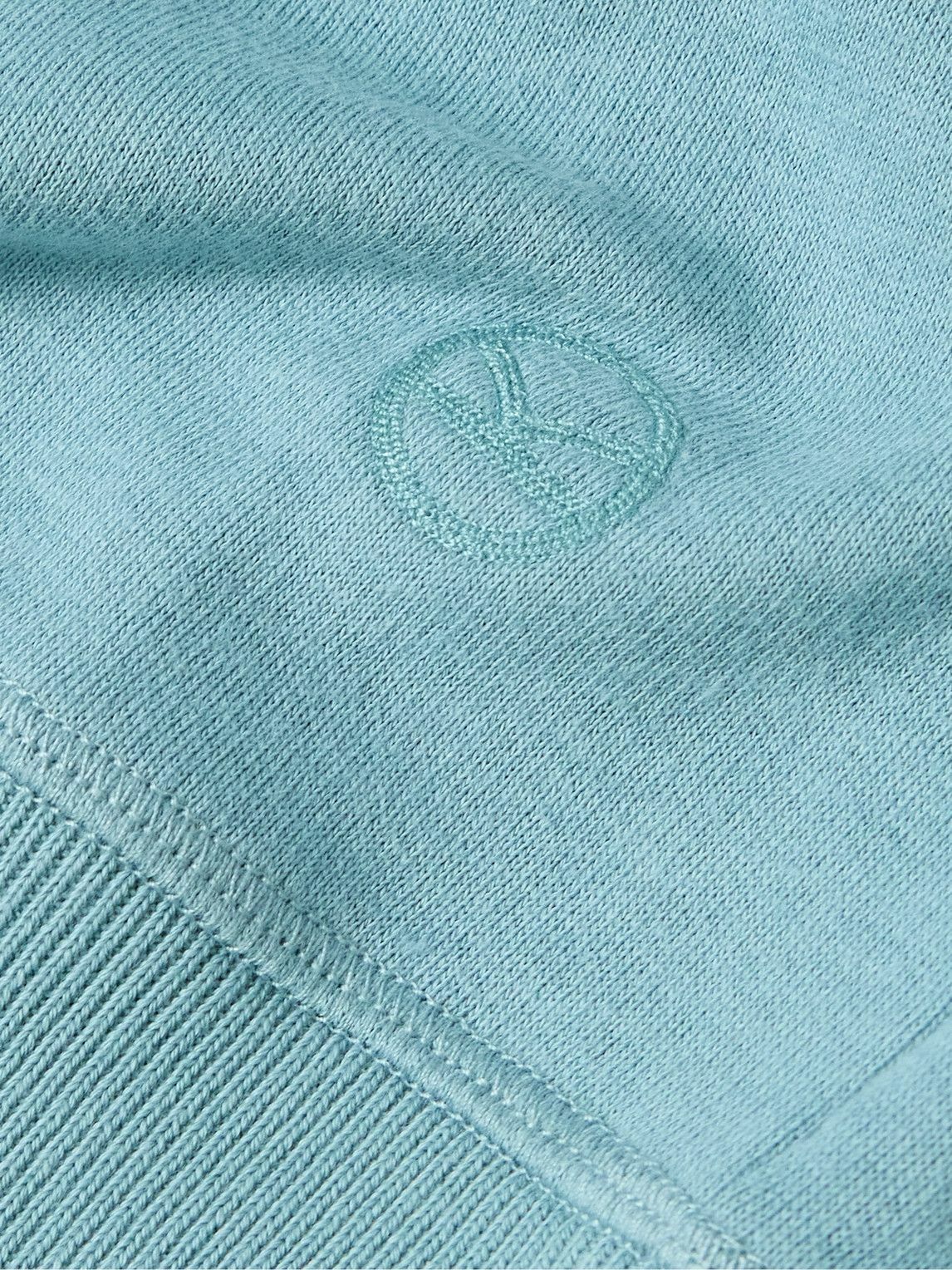Kingsman - Logo-Embroidered Cotton and Cashmere-Blend Jersey Sweatshirt - Blue