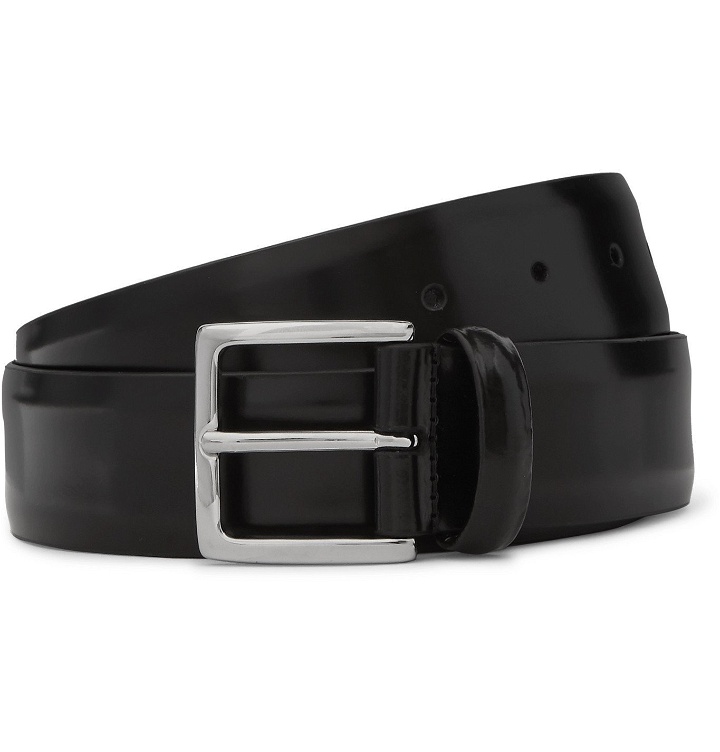 Photo: Anderson's - 3.5cm Polished-Leather Belt - Black