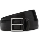 Anderson's - 3.5cm Polished-Leather Belt - Black