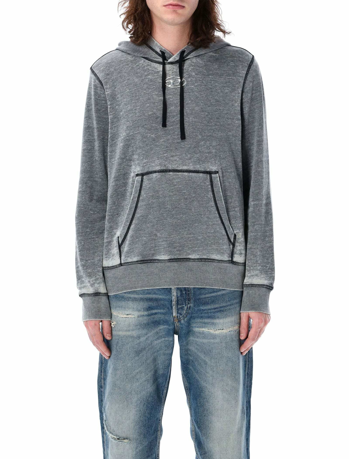 【DIESEL】 S Strahoop Hood Gray Diesel Gray S-Strahoop-N1 Hoodie Diesel