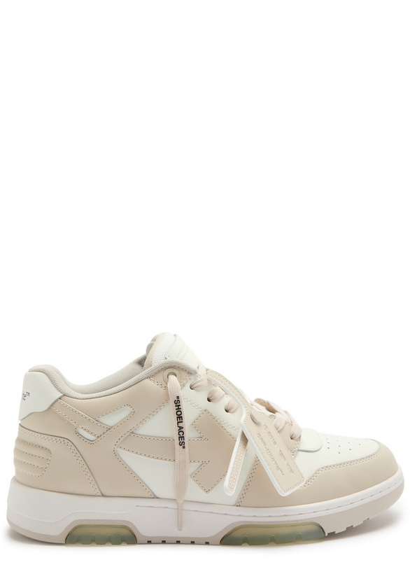 Photo: Off-white Out Of Office Panelled Leather Sneakers Beige