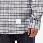 Thom Browne Men's Arm Band Button Down Check Shirt in Medium Grey