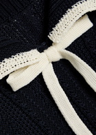 Rixo Pippa Bow-appliquéd Cotton top Navy