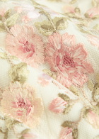 Needle & Thread Eden Rose Floral-embroidered Tulle Crop top White