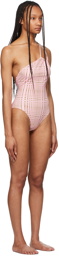 Gimaguas Pink Check Ferret One-Piece Swimsuit