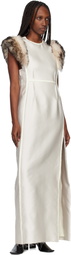 Jil Sander Off-White Silk Poly Duchesse Maxi Dress