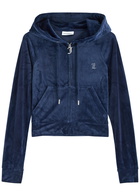 Juicy Couture Madison Hooded Velour Sweatshirt Dark Blue