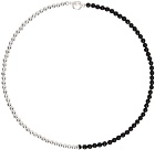 WWW.WILLSHOTT Silver & Black Onyx Ball Chain Necklace