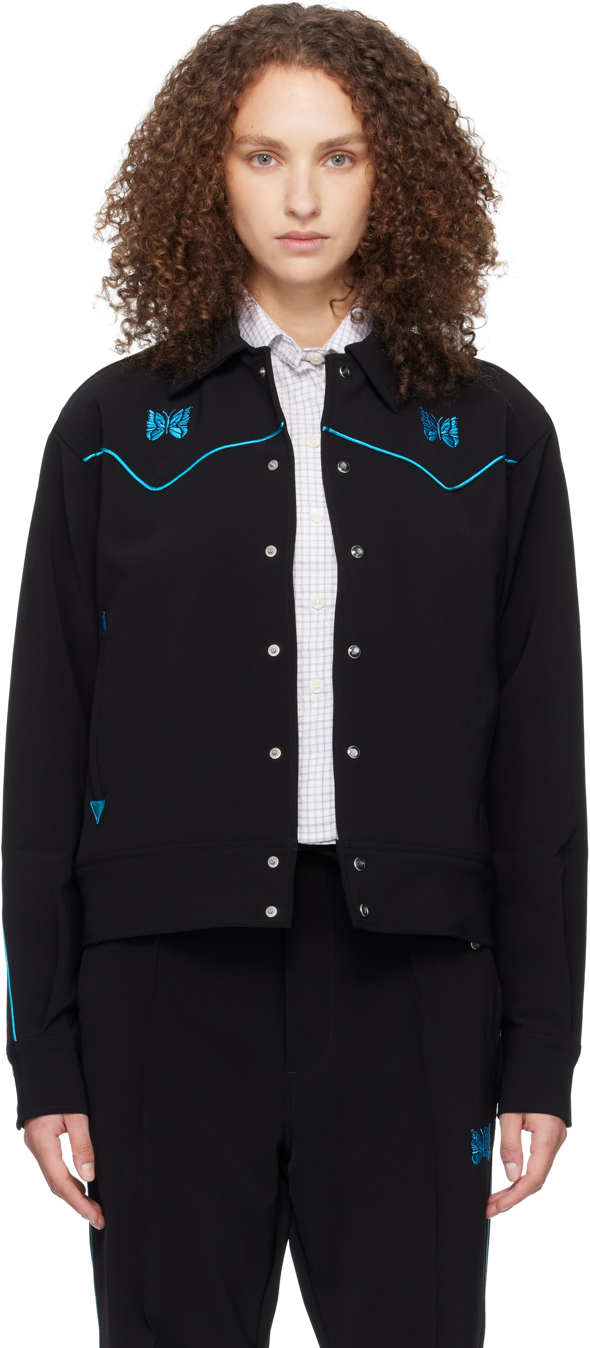 NEEDLES Black Piping Cowboy Jacket