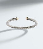 David Yurman Cable sterling silver and 14kt gold cuff bracelet with diamonds
