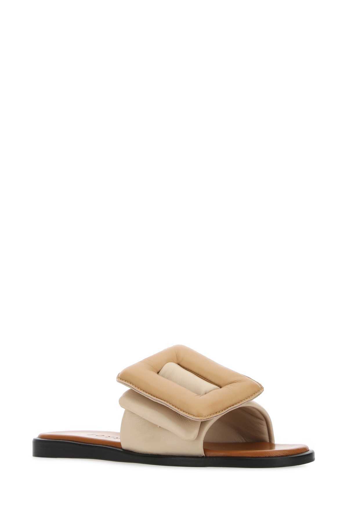 BOYY Two-tone Leather Puffy Slippers